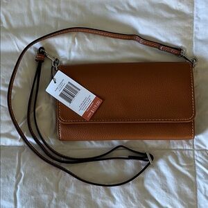 NWT Vera Bradley Elegant Caramel Brown Faux Leather Crossbody Bag